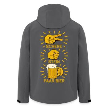 Schere Stein und ein Paar Bier lustige Bier Spruch - Recycelte Männer Softshell-Jacke von Stanley/Stella - Schwarz - Hinten - AI Model Male 185 light (185cm)