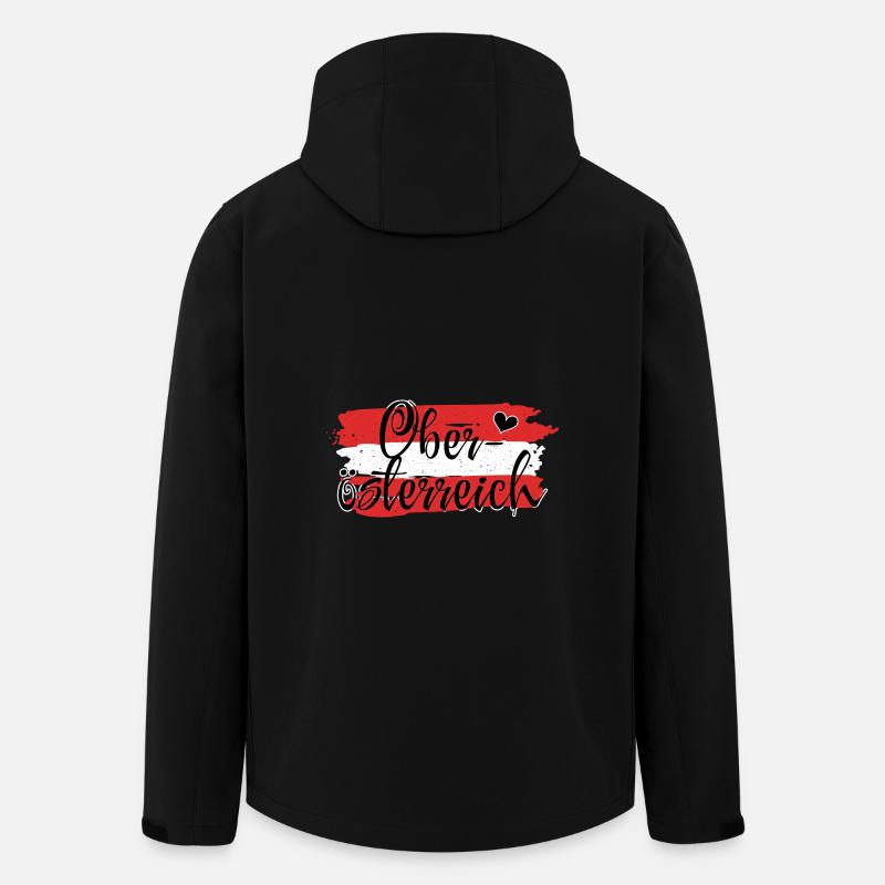 Drapeau Autriche Haute-Autriche - Veste softshell homme en polyester recyclé Stanley/Stella - noir