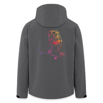 BULLDOG ANGLAIS - SKATEBOARD BULLDOG ANGLAIS - Veste softshell homme en polyester recyclé Stanley/Stella - noir - Dos - AI Model Male 185 light (185cm)