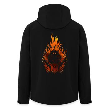 burning_lion - Recycelte Männer Softshell-Jacke von Stanley/Stella - Schwarz - Hinten - AI Model Male 185 light (185cm)