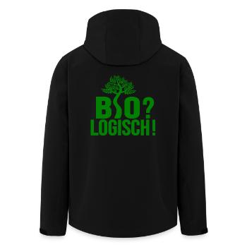 Bio? Logisch! - Recycelte Männer Softshell-Jacke von Stanley/Stella - Schwarz - Hinten - AI Model Male 185 light (185cm)