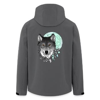 wolf - Men’s Recycled Softshell Jacket by Stanley/Stella - black - Back - AI Model Male 185 light (185cm)