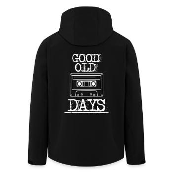 good old Days Kassette weiß - Recycelte Männer Softshell-Jacke von Stanley/Stella - Schwarz - Hinten - AI Model Male 185 light (185cm)