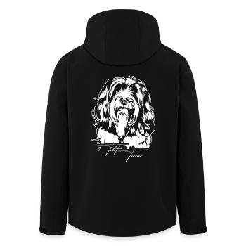 Tibetan Terrier Portrait Dog Portrait Dog Wilsigns - Men’s Recycled Softshell Jacket by Stanley/Stella - black - Back - AI Model Male 185 light (185cm)