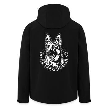 German Shepherd Dogs Portrait Dog Wilsigns - Men’s Recycled Softshell Jacket by Stanley/Stella - black - Back - AI Model Male 185 light (185cm)