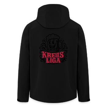Kreisliga Bier Witzig - Recycelte Männer Softshell-Jacke von Stanley/Stella - Schwarz - Hinten - AI Model Male 185 light (185cm)