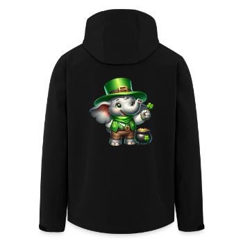 St. Patrick's Day Elephant Celebration - Men’s Recycled Softshell Jacket by Stanley/Stella - black - Back - AI Model Male 185 light (185cm)