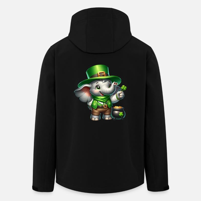St. Patricks Day Elefant Feier - Recycelte Männer Softshell-Jacke von Stanley/Stella - Schwarz