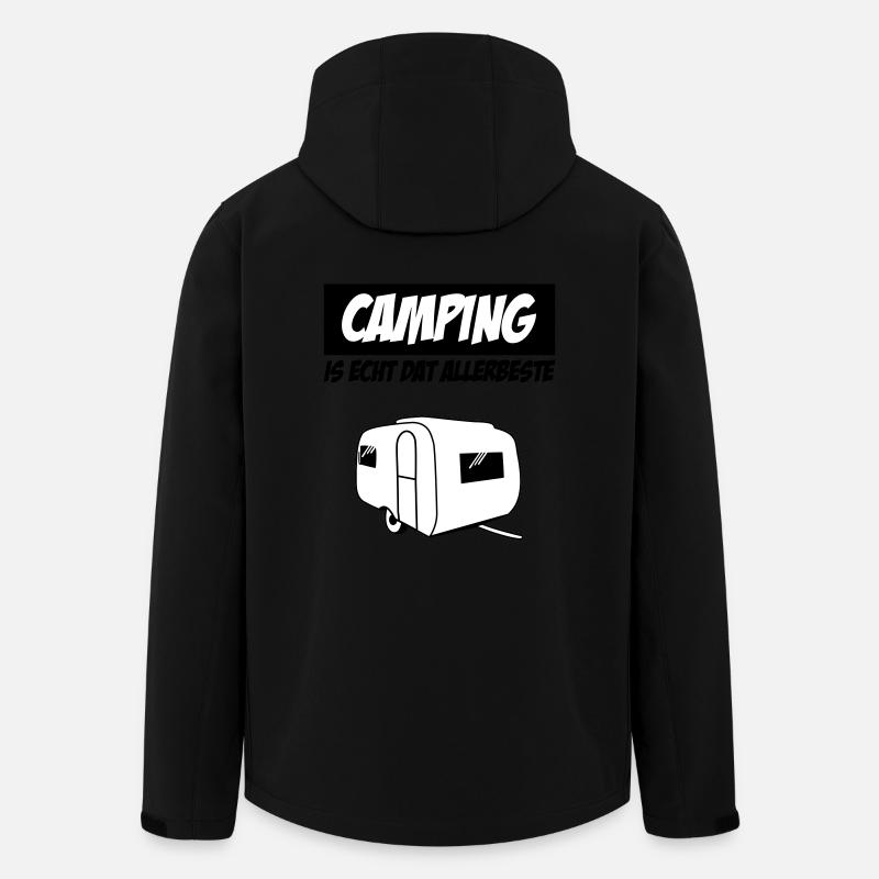 Camping Is Echt Dat Allerbeste - Recycelte Männer Softshell-Jacke von Stanley/Stella - Schwarz