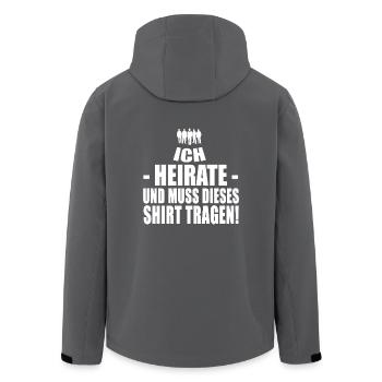 JGA, JGA shirt, bachelorette party, groom - Men’s Recycled Softshell Jacket by Stanley/Stella - black - Back - AI Model Male 185 light (185cm)
