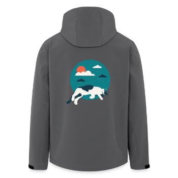 Chat mignon se trouve en face du paradis. - Veste softshell homme en polyester recyclé Stanley/Stella - noir - Dos - AI Model Male 185 light (185cm)