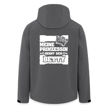 Betty as a girl's name - Men’s Recycled Softshell Jacket by Stanley/Stella - black - Back - AI Model Male 185 light (185cm)