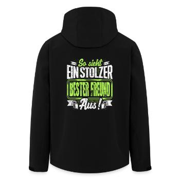 Bester Freund - stolz - Recycelte Männer Softshell-Jacke von Stanley/Stella - Schwarz - Hinten - AI Model Male 185 light (185cm)
