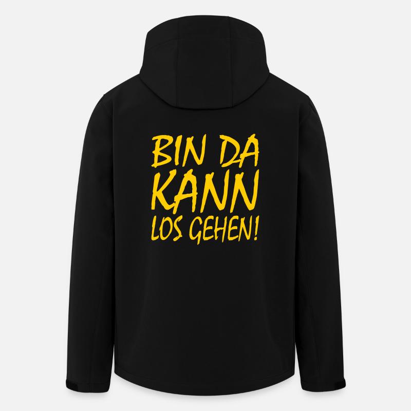 Bin da kann losgehen - Recycelte Männer Softshell-Jacke von Stanley/Stella - Schwarz