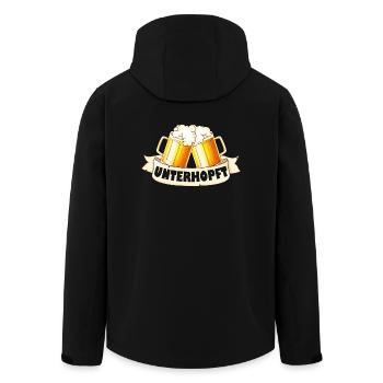 Unterhopft - Recycelte Männer Softshell-Jacke von Stanley/Stella - Schwarz - Hinten - AI Model Male 185 light (185cm)