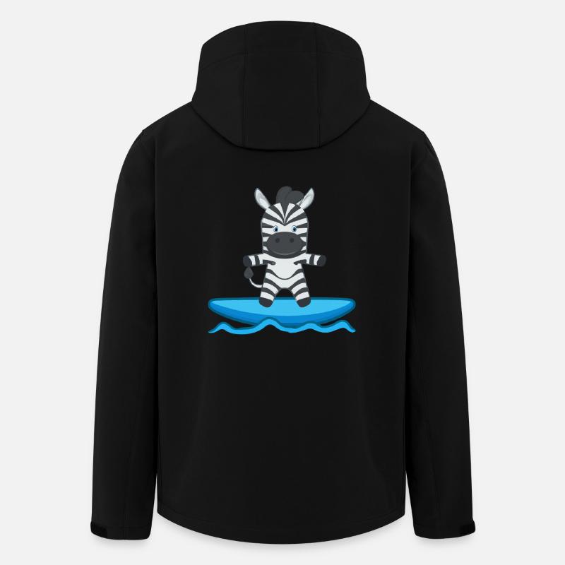 Zebra beim Surfen - Recycelte Männer Softshell-Jacke von Stanley/Stella - Schwarz