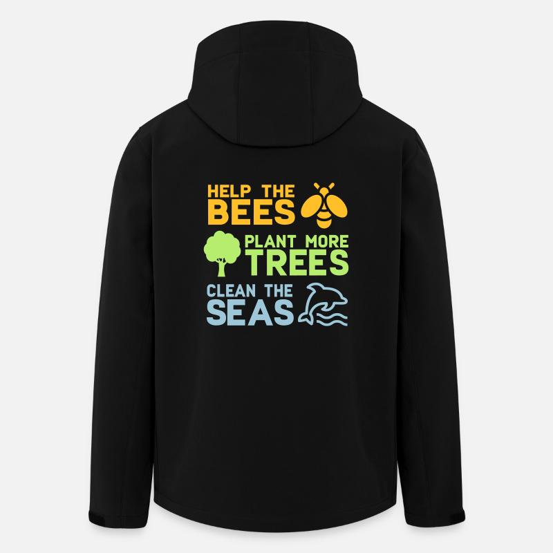 Help the Bees Plant More Trees | Wald Bäume Natur - Recycelte Männer Softshell-Jacke von Stanley/Stella - Schwarz