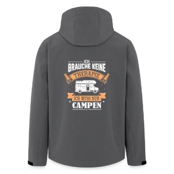 Camp Camping Camper Caravan Holiday - Men’s Recycled Softshell Jacket by Stanley/Stella - black - Back - AI Model Male 185 light (185cm)