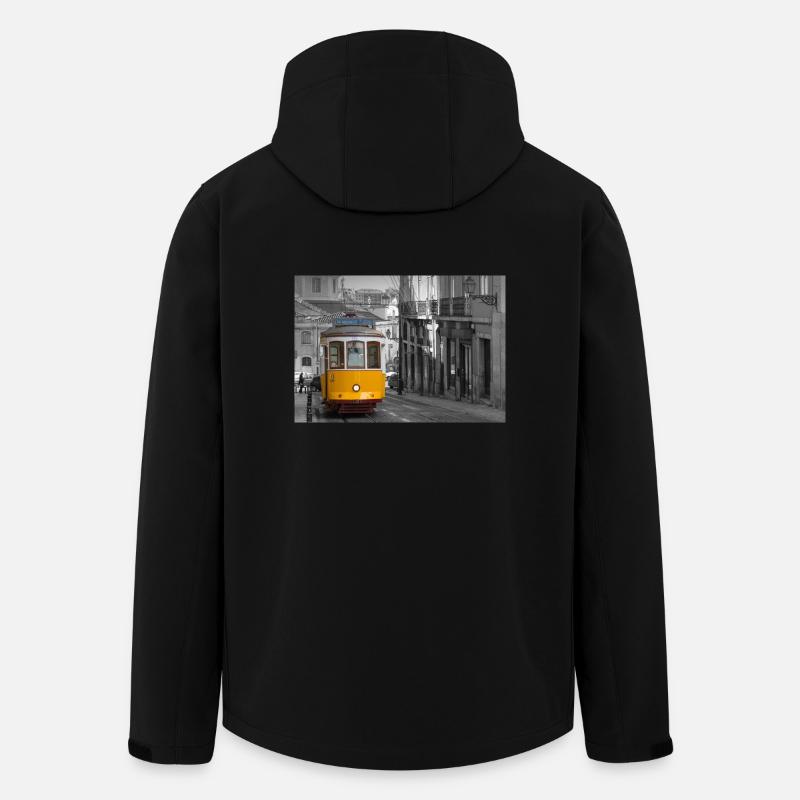 Lissabon Straßenbahn - Recycelte Männer Softshell-Jacke von Stanley/Stella - Schwarz