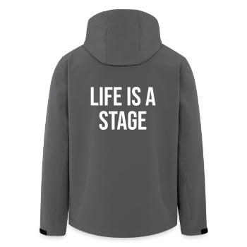 Life Is A Stage - Recycelte Männer Softshell-Jacke von Stanley/Stella - Schwarz - Hinten - AI Model Male 185 light (185cm)