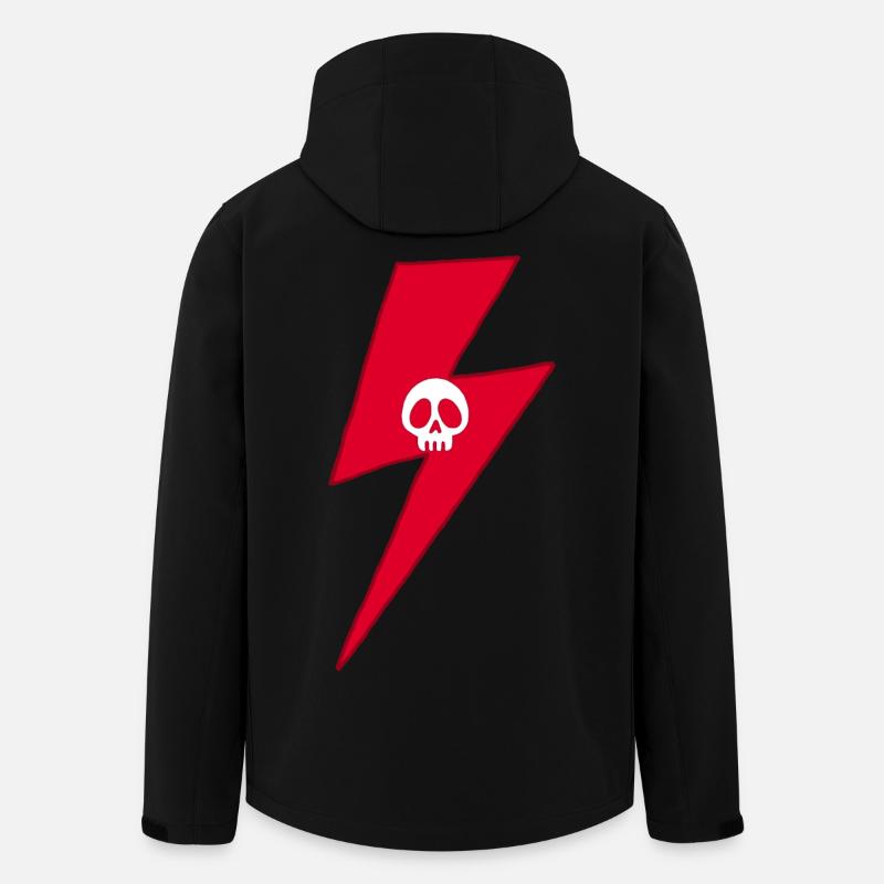 Crâne et éclair rouge - Veste softshell homme en polyester recyclé Stanley/Stella - noir