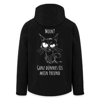 Moin ? Glace très mince mon ami - Veste softshell homme en polyester recyclé Stanley/Stella - noir - Dos - AI Model Male 185 light (185cm)