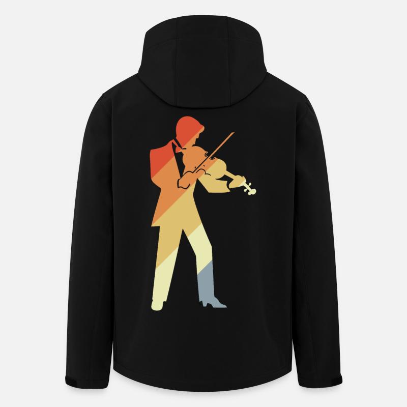 Retro Violin Player Graphic - Men’s Recycled Softshell Jacket by Stanley/Stella - black
