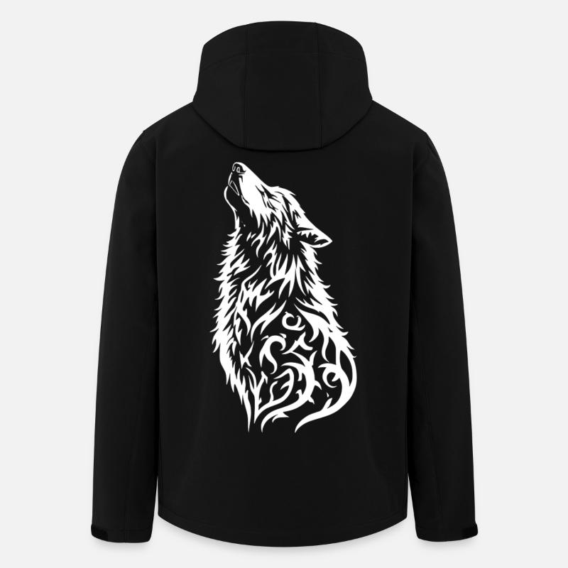 Wildes Wolfkopf Tattoo Design - Recycelte Männer Softshell-Jacke von Stanley/Stella - Schwarz