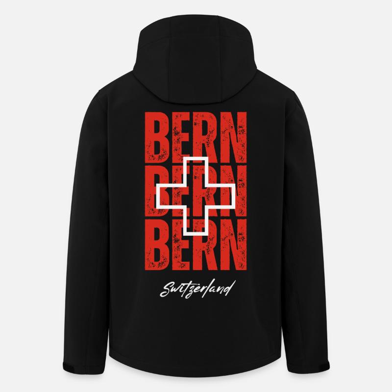 J’aime Berne, souvenir de Berne - Veste softshell homme en polyester recyclé Stanley/Stella - noir