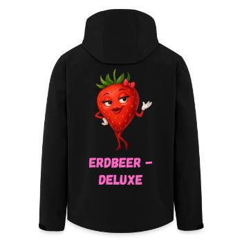 Strawberry Lady Deluxe Charm Caricature - Men’s Recycled Softshell Jacket by Stanley/Stella - black - Back - AI Model Male 185 light (185cm)
