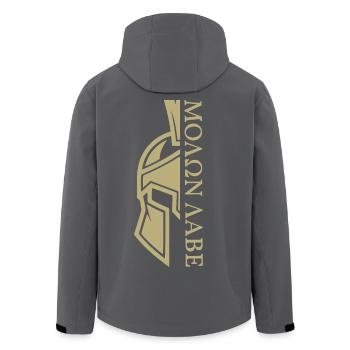 Molon Labe Komm und hol es Dir ! - Recycelte Männer Softshell-Jacke von Stanley/Stella - Schwarz - Hinten - AI Model Male 185 light (185cm)