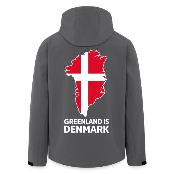 Grönland Dänemark Flagge Landkarte - Recycelte Männer Softshell-Jacke von Stanley/Stella - Anthrazit - Hinten - AI Model Male 185 light (185cm)