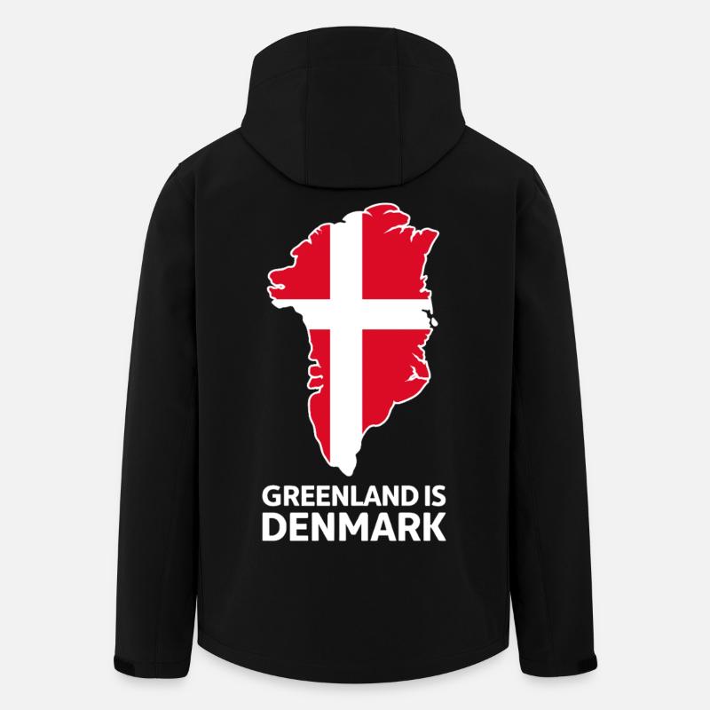 Carte du drapeau Groenland-Danemark - Veste softshell homme en polyester recyclé Stanley/Stella - noir
