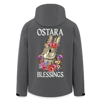 Ostara Blessings Happy Easter Rabbit - Men’s Recycled Softshell Jacket by Stanley/Stella - black - Back - AI Model Male 185 light (185cm)