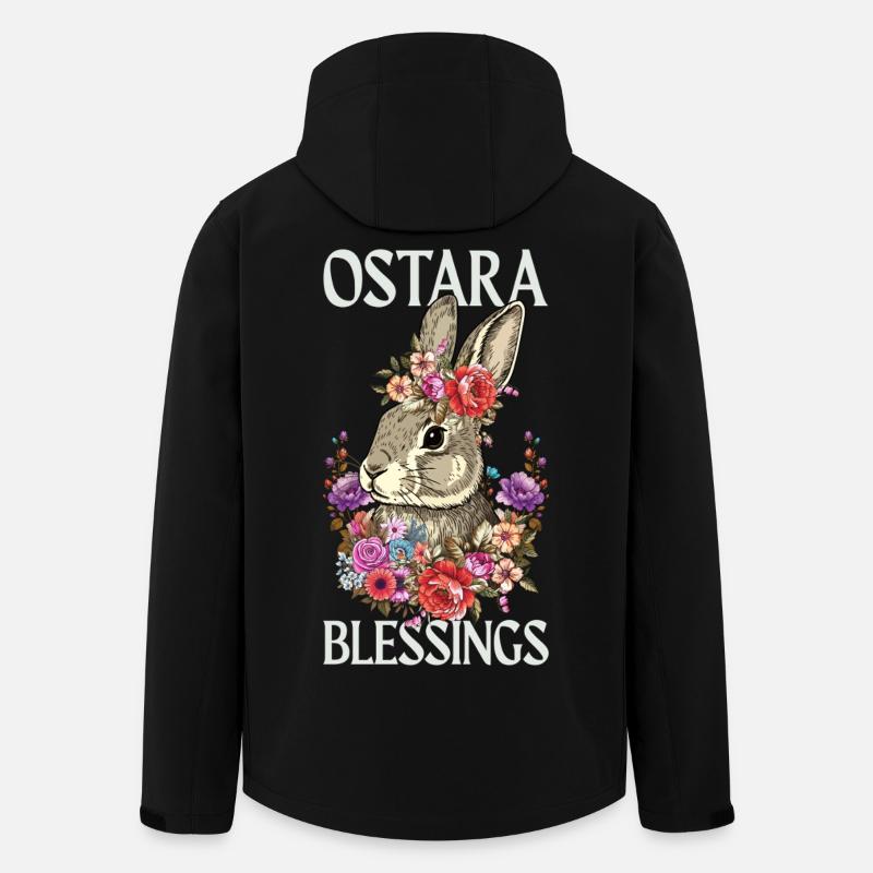 Ostara Blessings Happy Easter Rabbit - Men’s Recycled Softshell Jacket by Stanley/Stella - black
