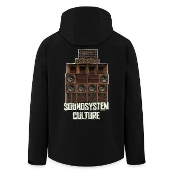 Soundsystem Culture - Recycelte Männer Softshell-Jacke von Stanley/Stella - Schwarz - Hinten - AI Model Male 185 light (185cm)
