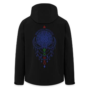 Spirituality Spiritually Protected Sacred Geometry - Men’s Recycled Softshell Jacket by Stanley/Stella - black - Back - AI Model Male 185 light (185cm)