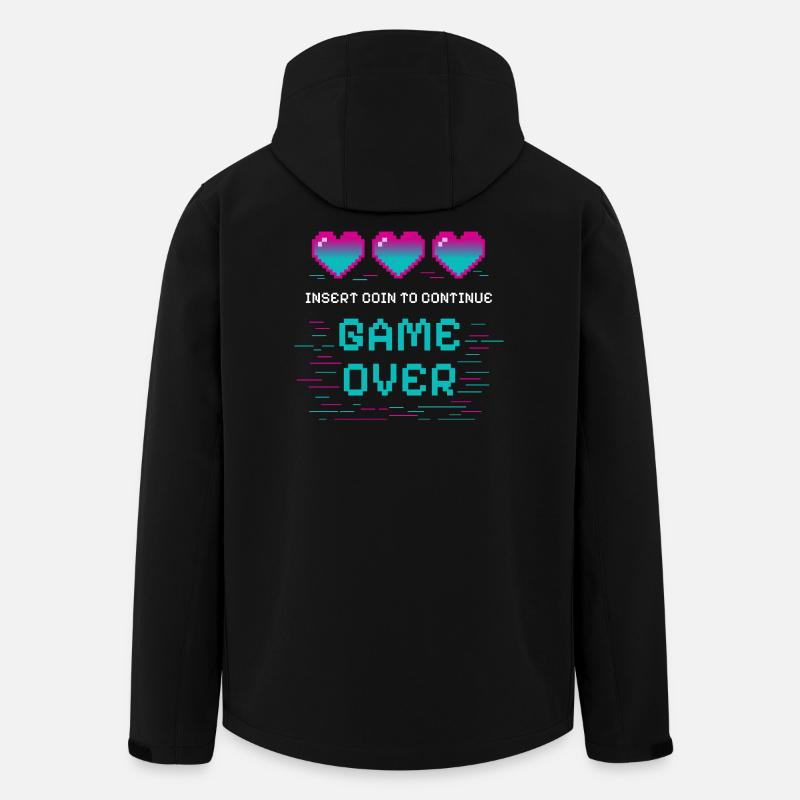 Retro Pixel Heart avec motif gaming - Veste softshell homme en polyester recyclé Stanley/Stella - noir