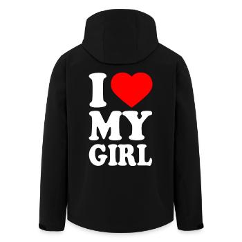 I love my girl - Men’s Recycled Softshell Jacket by Stanley/Stella - black - Back - AI Model Male 185 light (185cm)