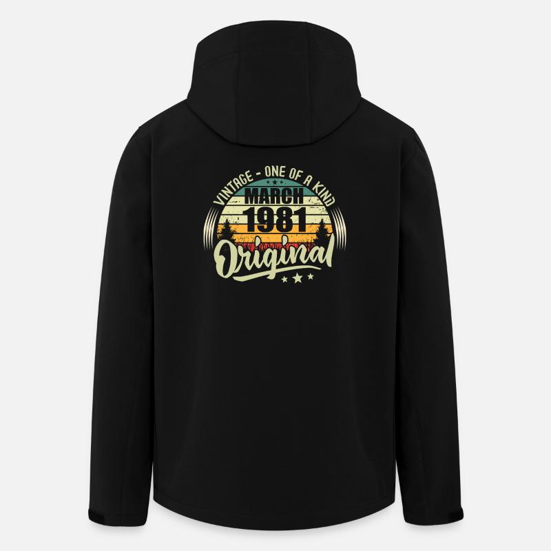 Légende Vivante Depuis Mars 1981 - Veste softshell homme en polyester recyclé Stanley/Stella - noir