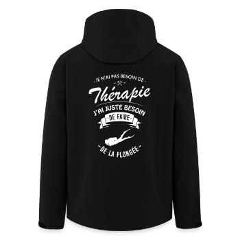 T-shirt Plongeur - Thérapie Plongée - Veste softshell homme en polyester recyclé Stanley/Stella - noir - Dos - AI Model Male 185 light (185cm)