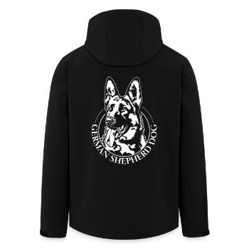 GERMAN SHEPHERD DOG Portrait Hund Wilsigns - Recycelte Männer Softshell-Jacke von Stanley/Stella - Schwarz - Hinten - AI Model Male 185 light (185cm)