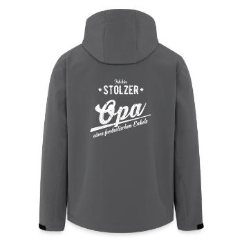 Stolzer Opa eines fantastischen Enkels. - Geschenk - Recycelte Männer Softshell-Jacke von Stanley/Stella - Schwarz - Hinten - AI Model Male 185 light (185cm)