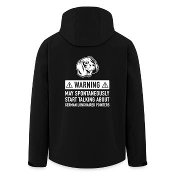 Funny German Standing Dog Long Hair Gift Idea - Men’s Recycled Softshell Jacket by Stanley/Stella - black - Back - AI Model Male 185 light (185cm)