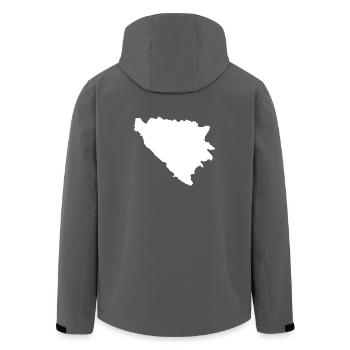 Bosnia and Herzegovina Original Gift Idea - Men’s Recycled Softshell Jacket by Stanley/Stella - anthracite - Back - AI Model Male 185 light (185cm)