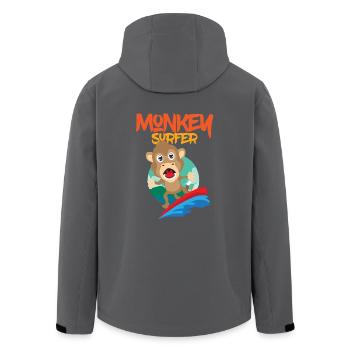 Affe Surfer Monkey Surfbrett Lustig Fun Geschenk - Recycelte Männer Softshell-Jacke von Stanley/Stella - Schwarz - Hinten - AI Model Male 185 light (185cm)