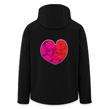 Worm worm heart love valentines day fun gift - Men’s Recycled Softshell Jacket by Stanley/Stella - black - Back - AI Model Male 185 light (185cm)