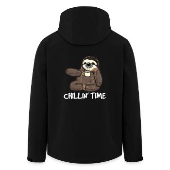 Faultier Sloth Kaffee Chillen Fun Koffein Geschenk - Recycelte Männer Softshell-Jacke von Stanley/Stella - Schwarz - Hinten - AI Model Male 185 light (185cm)