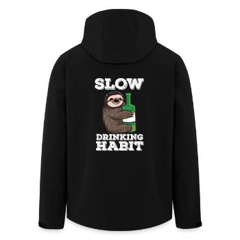Faultier Sloth Flasche Alkohol trinken Geschenk - Recycelte Männer Softshell-Jacke von Stanley/Stella - Schwarz - Hinten - AI Model Male 185 light (185cm)
