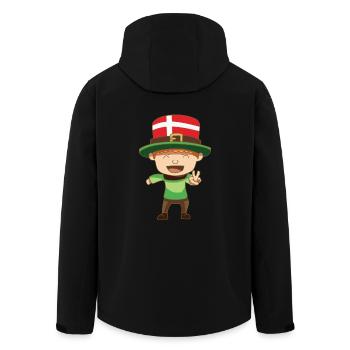 Goblin fable Leprechaun flag Denmark gift - Men’s Recycled Softshell Jacket by Stanley/Stella - black - Back - AI Model Male 185 light (185cm)